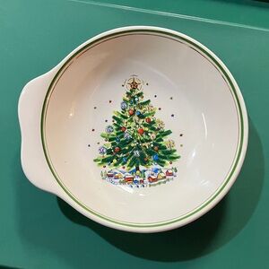 Vintage Christmas Eve Tree small bowl with handle Salem Viktor Schreckengost